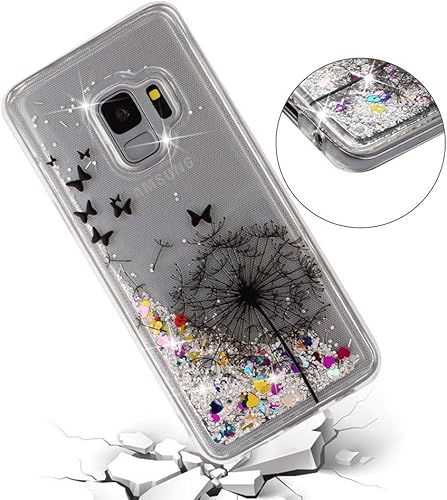 Miniatura 4 de GYHOYA Funda para Samsung Galaxy S9, Galaxy S9, bonita funda de lujo con purpurina rosa para niñas y mujeres, funda protectora de TPU transparente