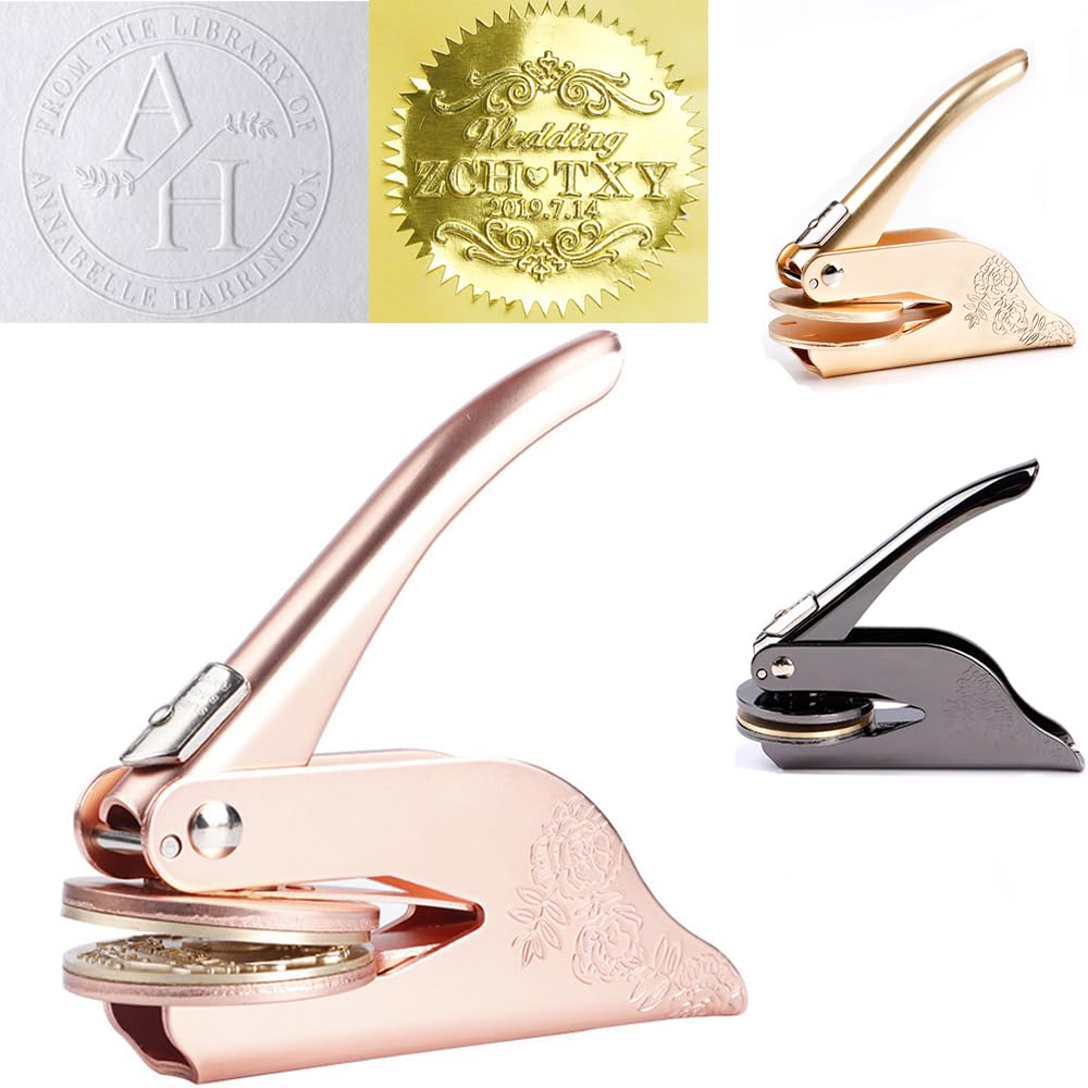 Book Embosser Personalised, Custom Embosser from The Library of Stamp Customised Stamp for Wedding Invitation, Notary Seal Labels