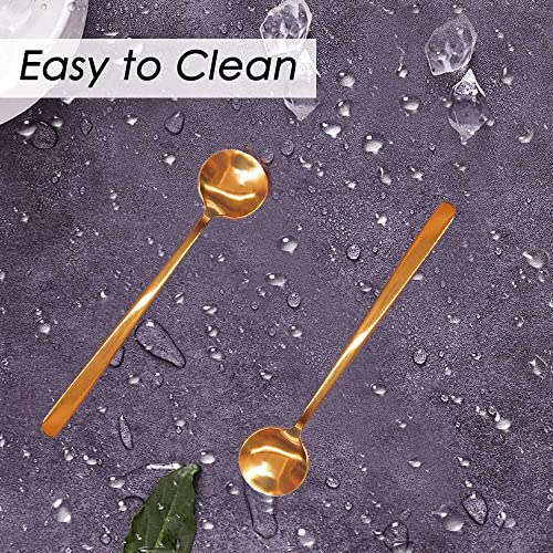 12 Pack Espresso Spoons, 5.3 Inch Mini Coffee Spoons, Gold Plated Stainless Steel Teaspoons For Dessert Sugar Cake Ice Cream Cappuccino(Rose Gold) #TOP3