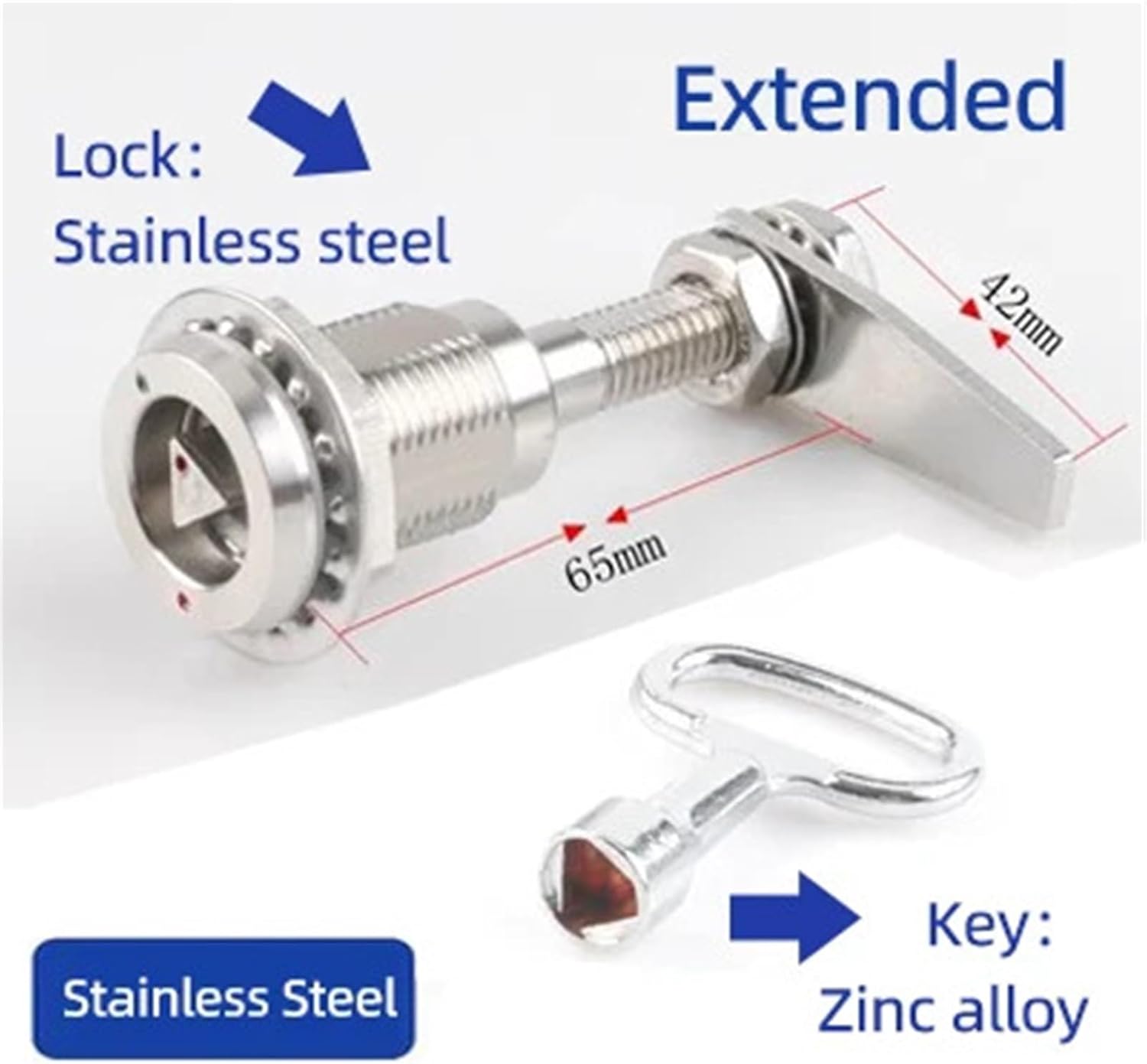 Triangle Lock Screw Type Telescopic Rotary Tongue Type Compression Distribution Box Cabinet Door Garbage Zinc Alloy 1Pcs(Silver Zinc)