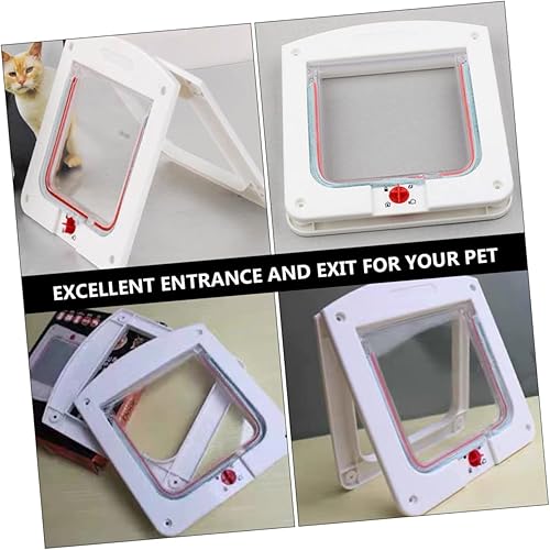 Miniatura 9 de HEMOTON 2 puertas controlables con solapa para gatos para un fácil acceso, portal para gatos, duradera, fácil de instalar, puerta para mascotas para