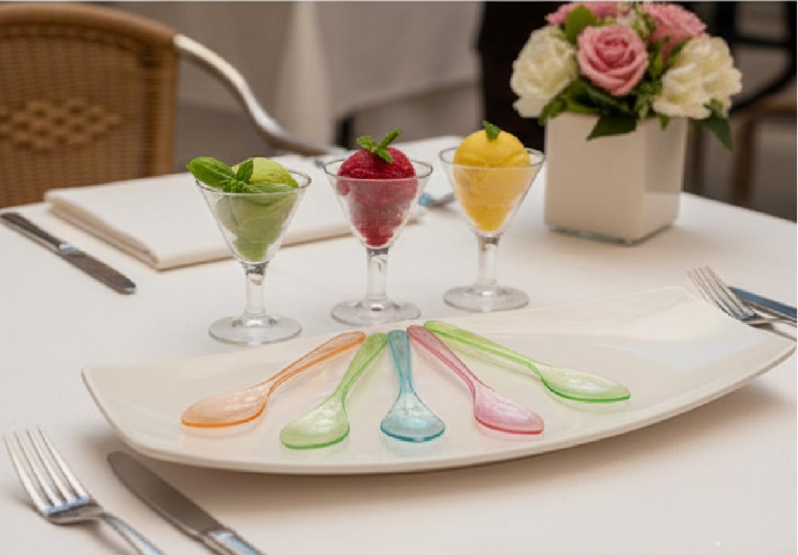 HYPER form Cucchiaini Riutilizzabili da Granita e Gelati, Trasparenti Colorati da 14,5 cm cf. da 1 KG