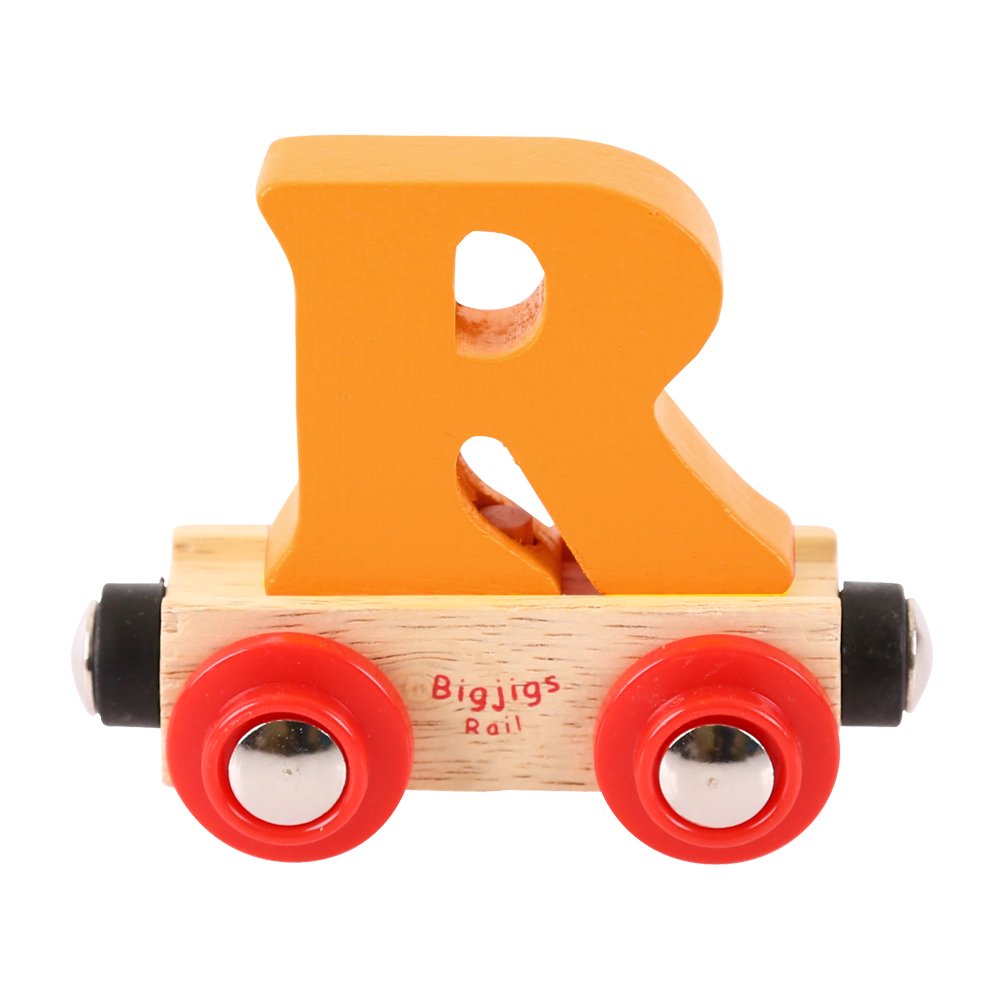 Bigjigs Rail Rail Name Letter R (Orange) - Other Major Wooden Rail Brands are Compatible โ image 1
