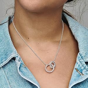 Pandora Signature Two-tone Intertwined Circles Necklace 382778C01 Pandora Signature Two-tone Intertwined Circles Necklace 382778C01