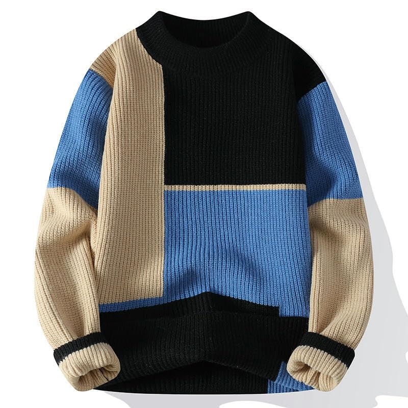 Pull en tricot à col rond pour homme idéal en hiver