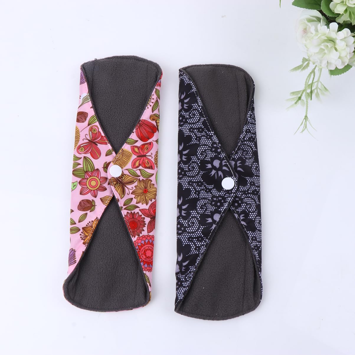 8pezzi Assorbenti Igienici Lavabili Bambù Design Traspirante Con Sacchetto Completo Per Donne Colori