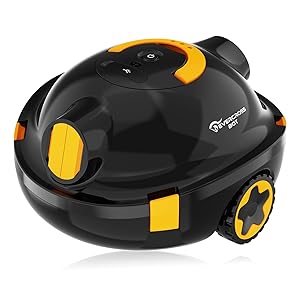 Y10 Robot Limpiafondos Piscina, Robot de Piscina Sin Cable, 100 Min de Limpieza del Suelo, Robots de Piscina para Piscinas de hasta 120㎡, Estacionamiento Automático, Filtro180μm (Negro)