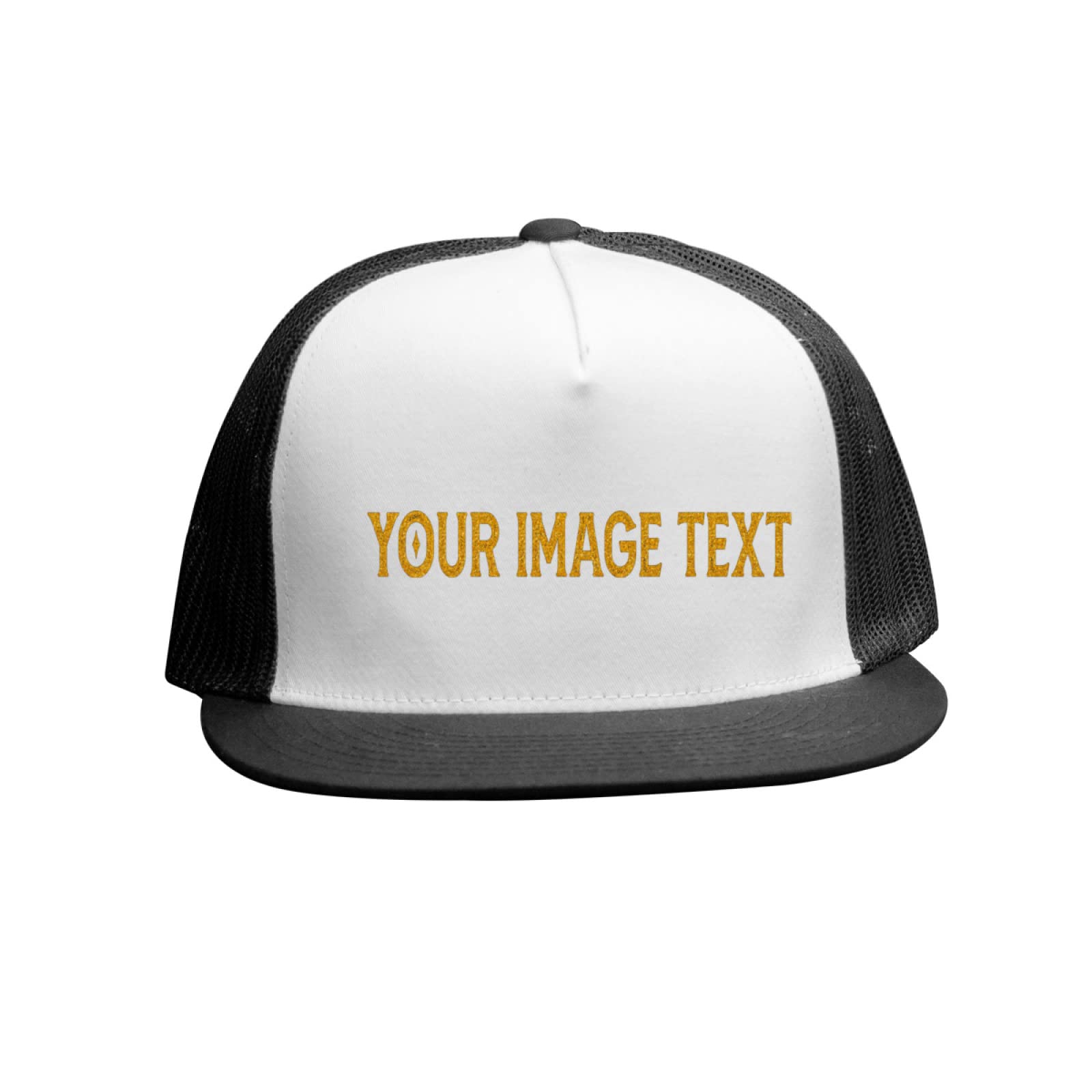 Mesh Trucker Cap Add Your Design Adjustable Snapback Grid Cap Black
