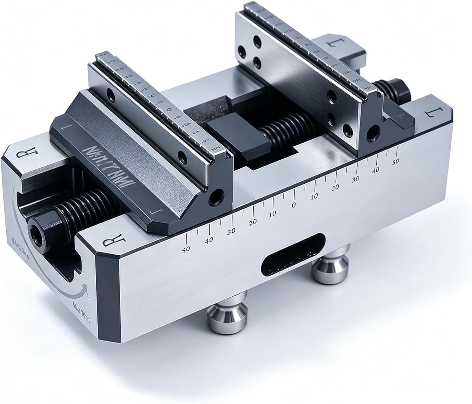 Morsa autocentrante di precisione per fresatura CNC, serraggio 6-160 mm, modello H77-160, ganasce in acciaio temprato. Serraggio preciso.