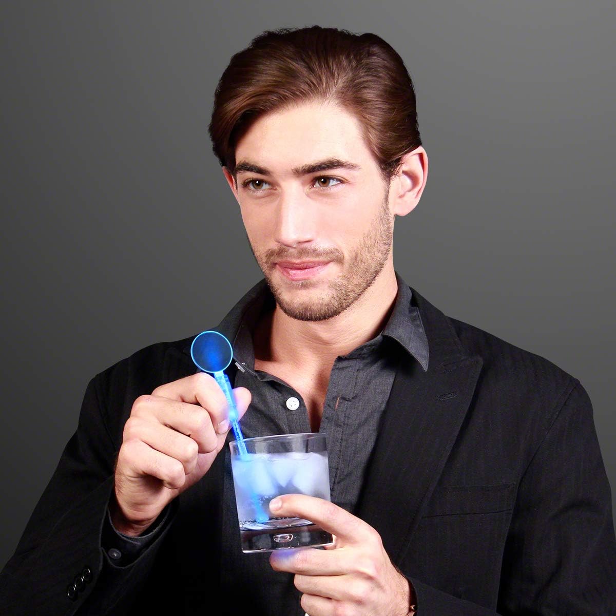 Set of 12 Blue Cocktail Party Light Up Swizzle Sticks