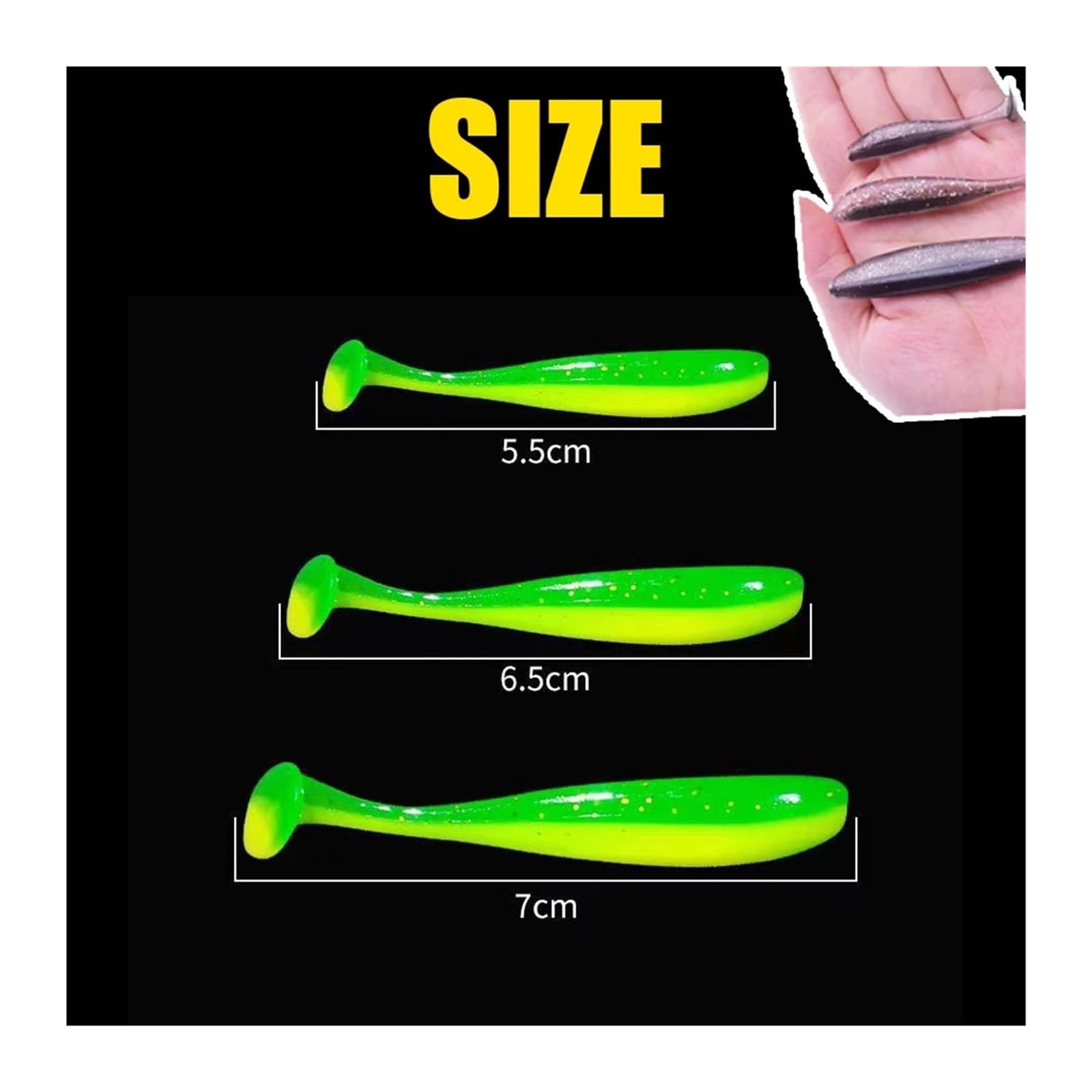 Leurre de pêche à Queue Souple, Ensemble d'appâts en Silicone, nageurs, Wobblers, Pesca, Bar, Carpe, Couleur aléatoire, 55/65/75mm, 10/50/100 pièces