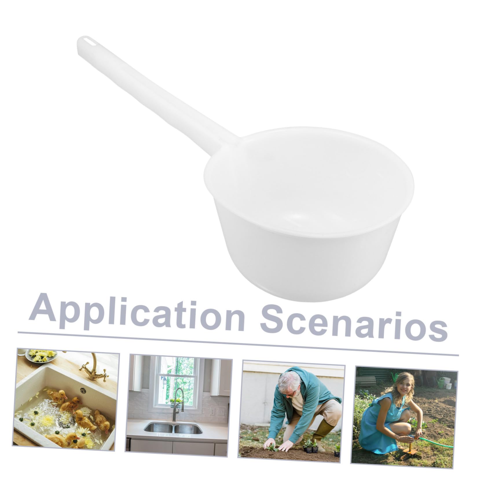 Cucharón Pp de Agua de Mango Largo, Gran Capacidad para Cocina y Baño