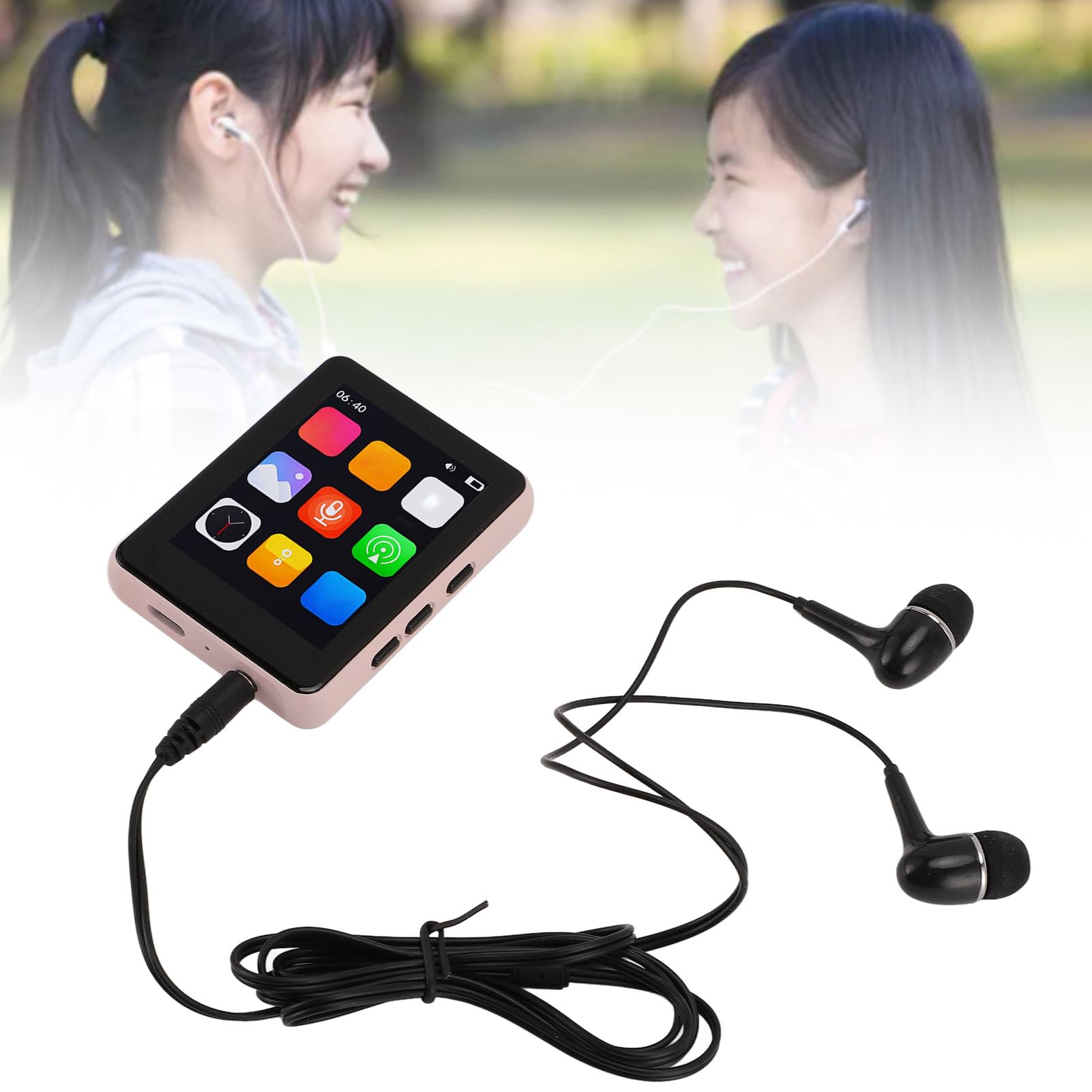 Lettore MP3 Portatile da 64 GB con Altoparlante Touch Screen HiFi per Amanti della Musica Lega di Alluminio 2,4 Pollici (Rosa)