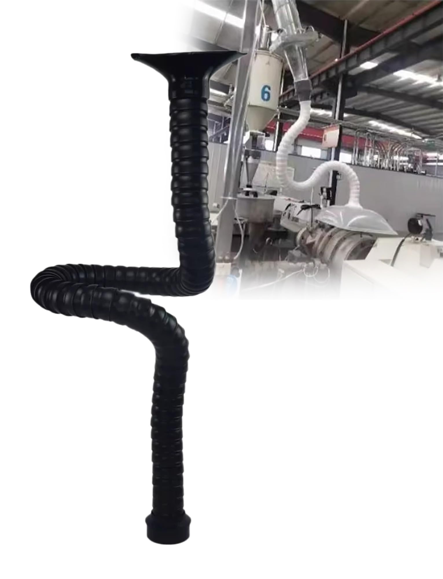 MRVAKDYDI Articulated Fume Extractor Arm, Industrial Articulated Fume Extractor Arm, Multicolor, Multiple Sizes(Black,7.5cm L 140cm)