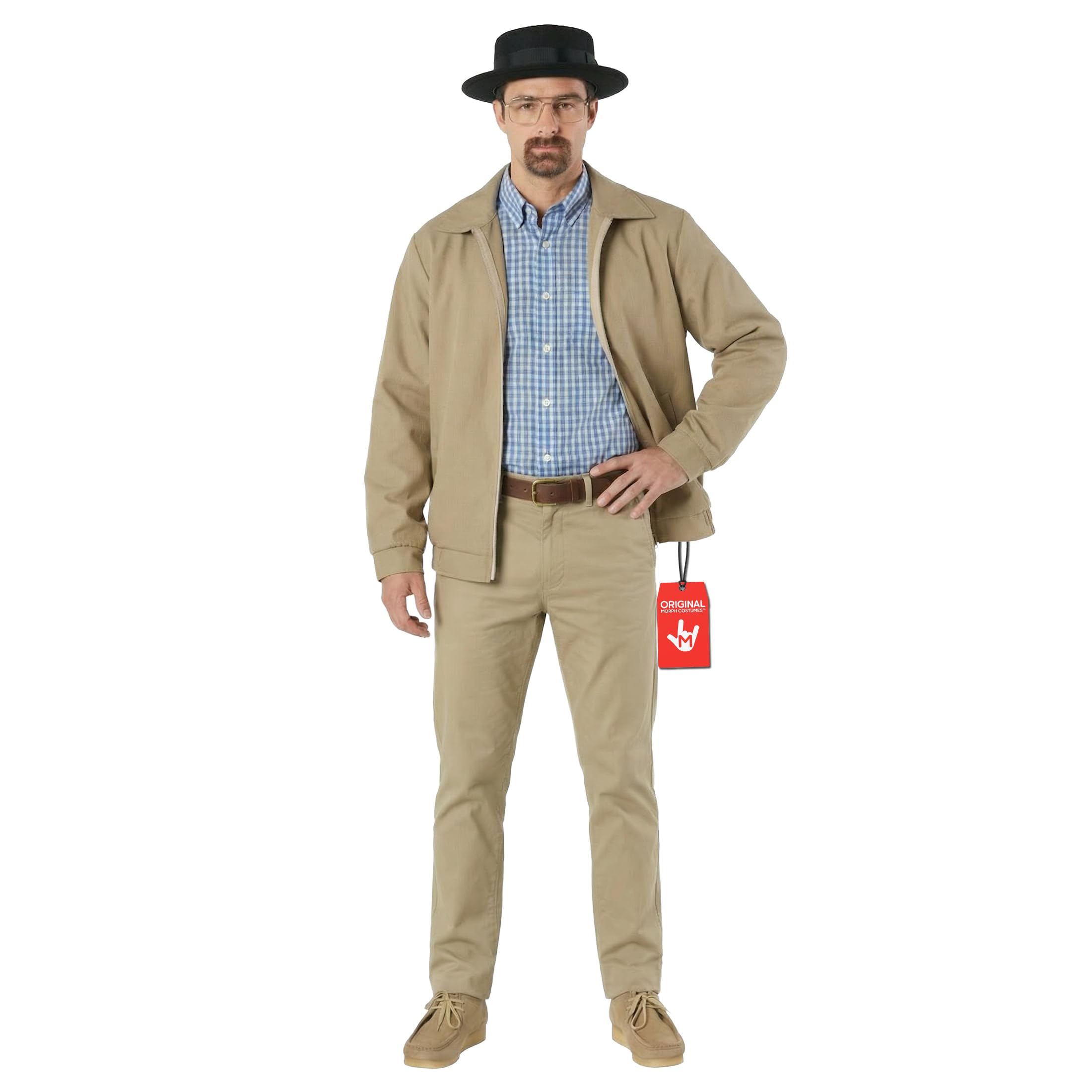 Morph Costume Chimico Televisivo Per Uomo, Cappotto Con Cappello, Pizzetto E Occhiali Costume Carnevale Uomo