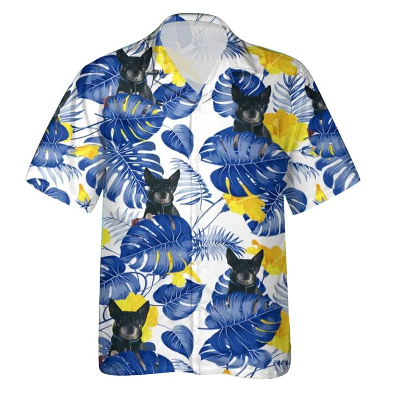 Chemise à manches courtes homme imprimé animal 3D cardigan boutons été top mode