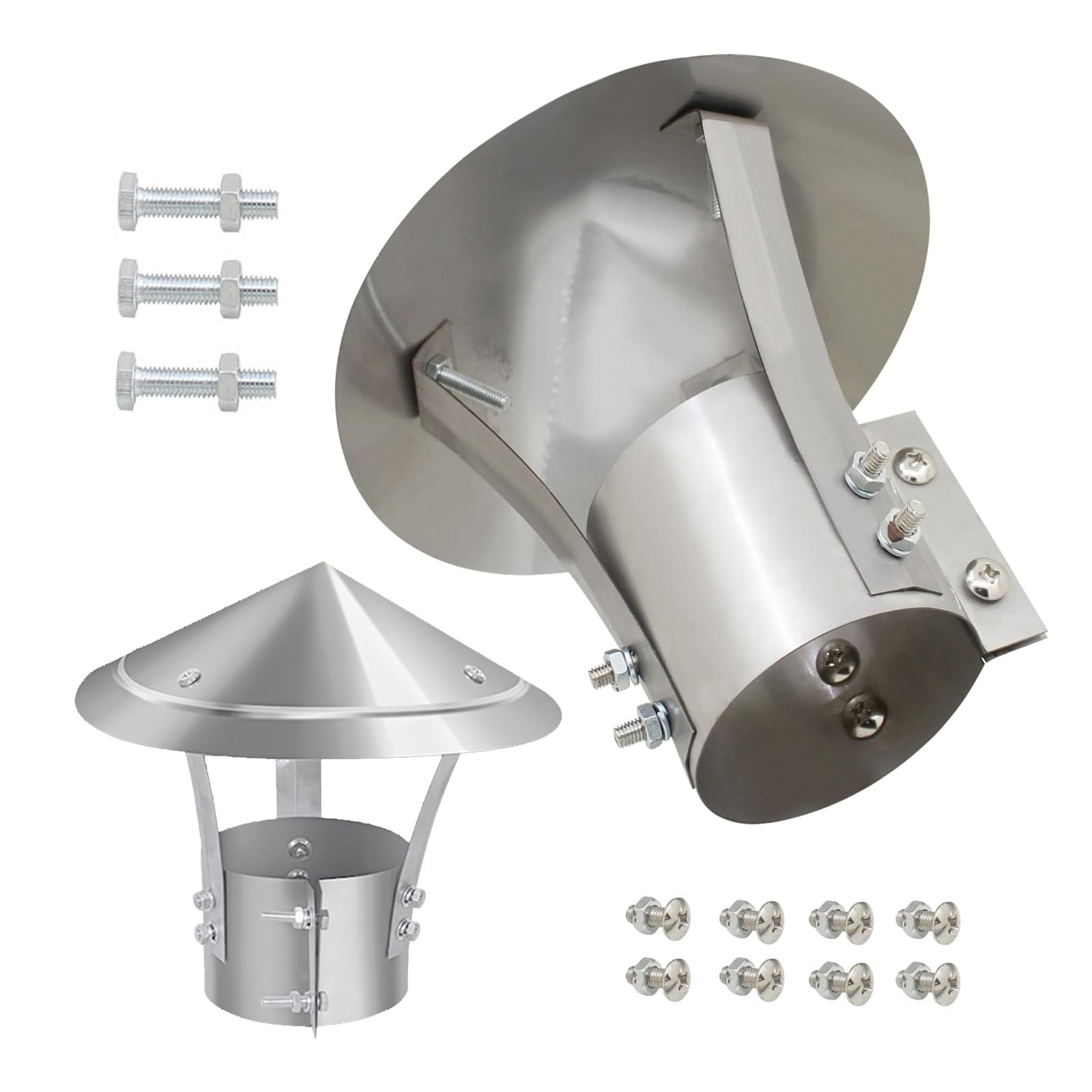EJGMCNSGB Chimney Cap 3.15 In-11.8 in Fireplace Chimney Cover, Chinese Chimney Rain Caps, Round Roof Chimney Caps for Outside, to for All-Round Flue Protection(10 cm-3.94 in)