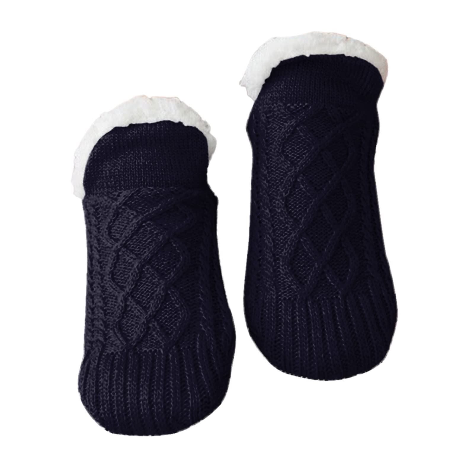 Mintuse 1 Pair Womens Thick and Warm Home Slipper Socks Soft Fluffy Sherpa Lined Winter Indoor Socks with Non Slip Grippers