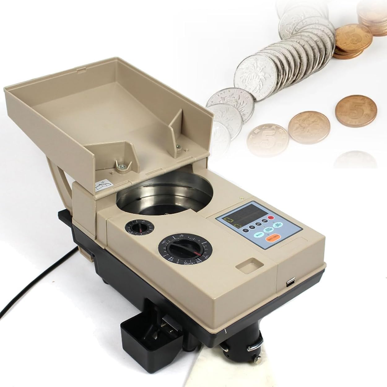 コインカウンターマシン、2000枚高速コイン選別機、選別速度1500コイン/分、計数範囲最大1~99999、オールラウンドコインとト コインカウンター  硬貨選別 分別 仕分け 硬貨計数機 マネーカウンター コインソーター 硬貨カウンター自動計算コインカウンター 高速 日本語説明 ...