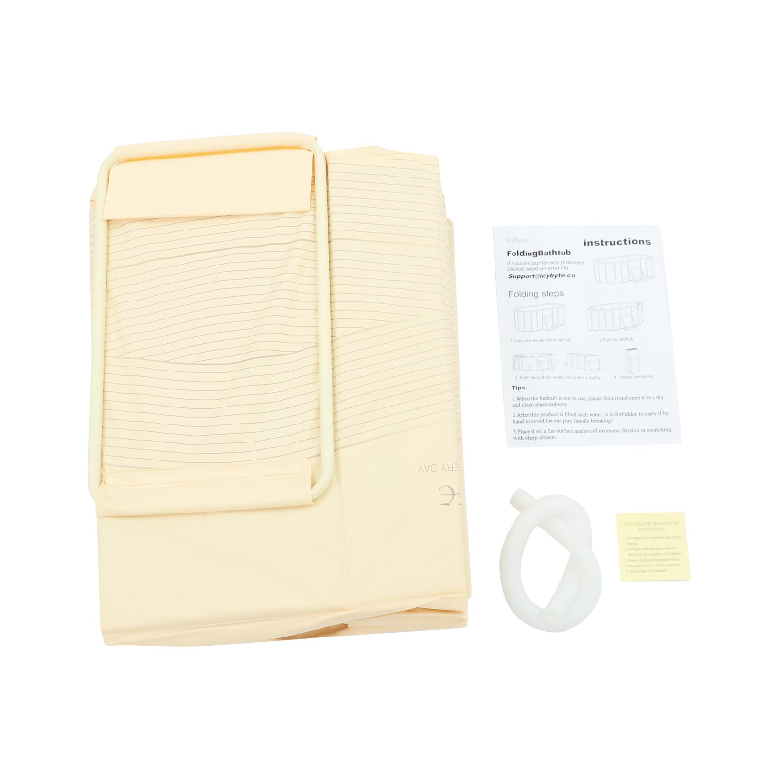 Vasca da bagno portatile pieghevole per adulti per casa, bagno di ghiaccio, sauna e doccia con vite di scarico e tubo, fino a 100 kg, fino a 175 cm, 150 x 55 x 50 cm (giallo)