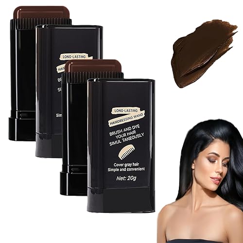 Carylook - Barra de tinte para el cabello, impermeable y a prueba de sudor, 2 en 1, palillos portátiles de retoque de color de cabello con peine,