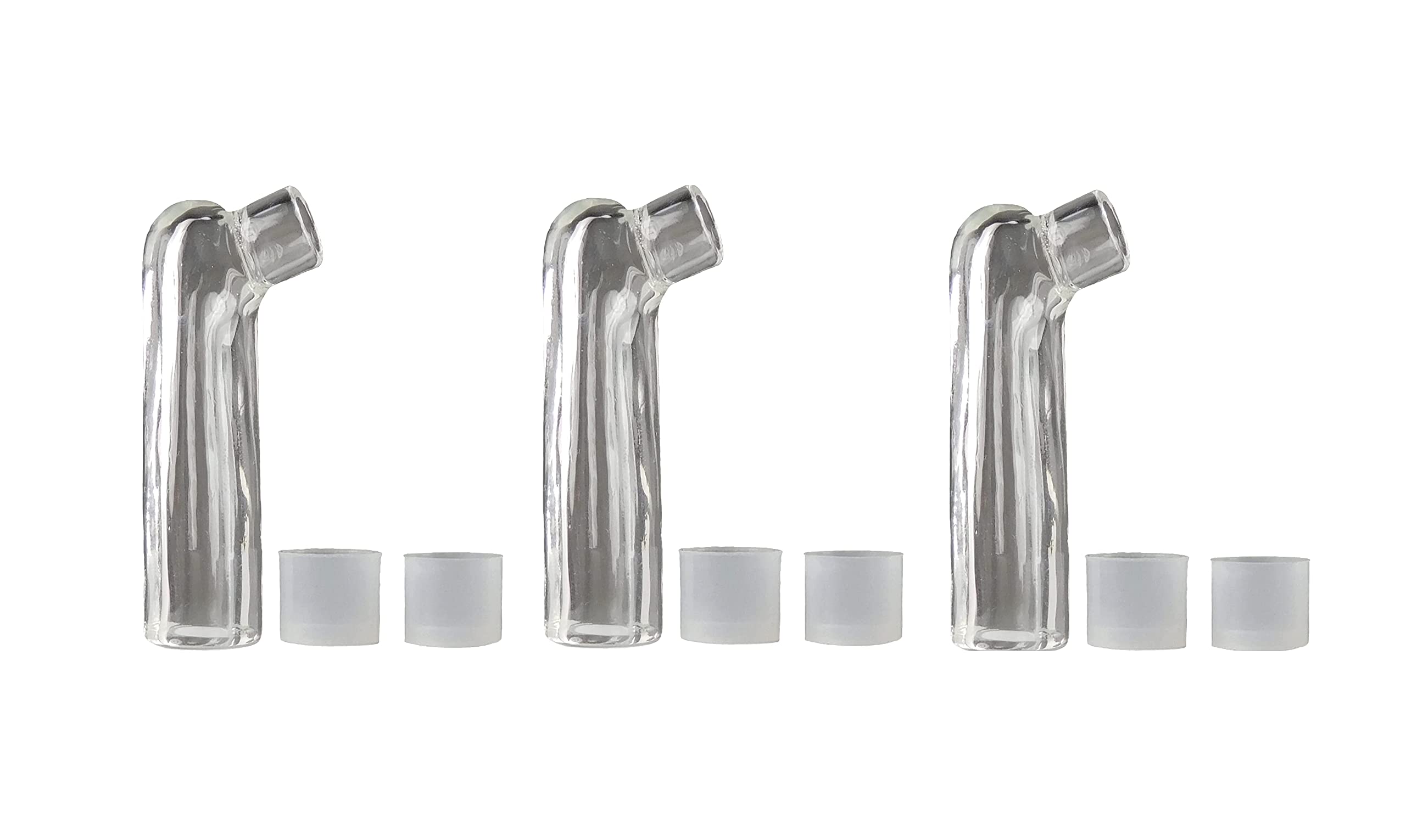 Glass Mouthpiece - Compatible with Mighty/Crafty vaporizers - Easy Flow Replacement Stem (Pack of 3)