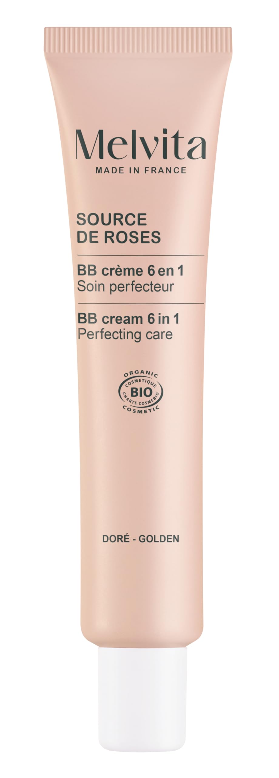 Melvita - BB Crema Idratante e Protettiva - Source de Roses - Finitura Naturale e Luminosa - Texture Leggera, Nasconde le Imperfezioni - Formato 40 ml