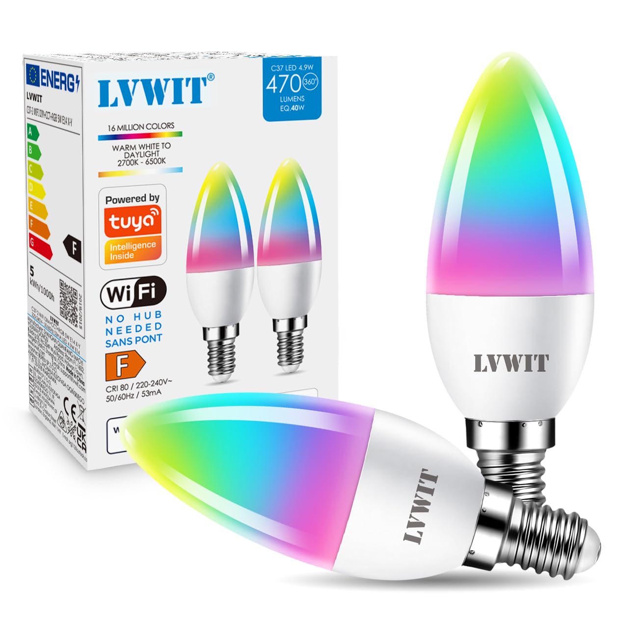 Lampadina LED Smart WiFi E14 G45 5W | Compatibile Con Alexa E Google Assistant | RGB Dimmerabile Da App - Foto 8