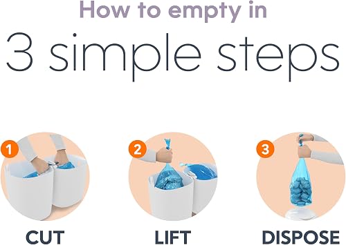 Diaper Genie Compact Pail Includes 1 Starter Square Refill that can Hold up to 165 Newborn-Sized Diapers.