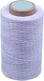 284 Yards Waxed Thread, 210D Heavy Duty Upholstery Wax Thread for Leather Sewing, 0.8mm Flat Waxed Linen Cord for Bookbinding/Shoe Repairing/Leather Projects