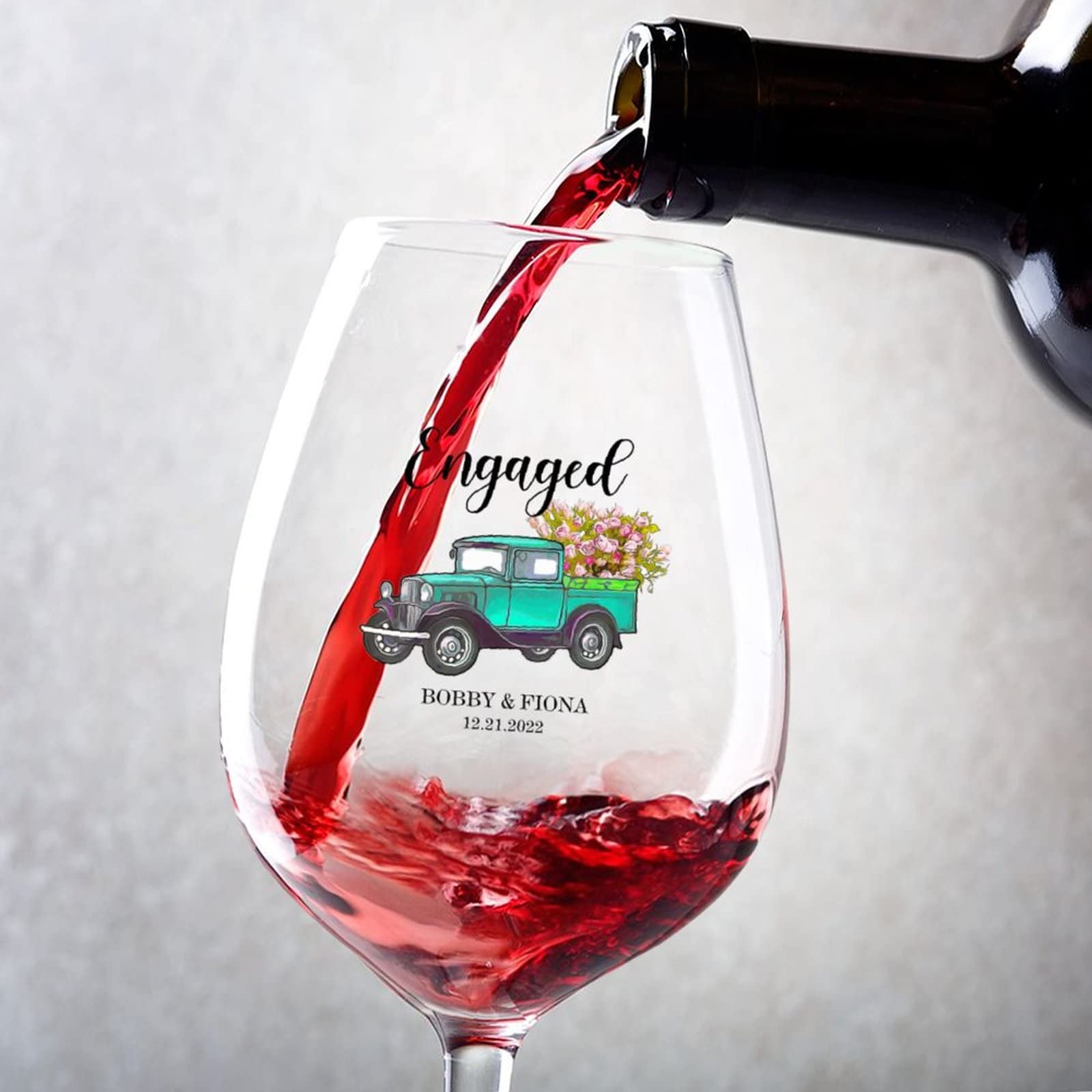 Verres à vin rouge First Christmas de 500 ml pour couple en lot de 2
