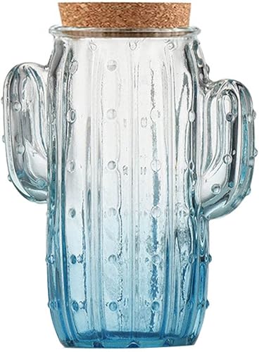 123Arts Tarro de caramelo de cactus de alivio de vidrio para platos de dulces, tarro de bocadillos, tarro de almacenamiento de alimentos con tapa