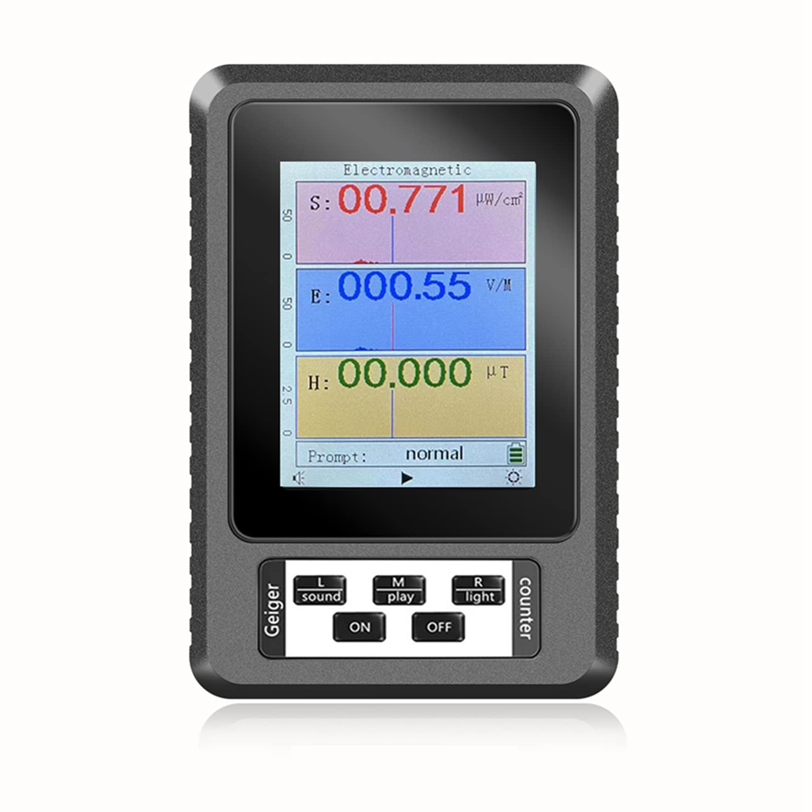 Portable Nuclear Radiation Detector High Accuracy EMF Meter with Large Digital Display Ionizing Radiation Electromagnetic Field Radiation Detector (Black)