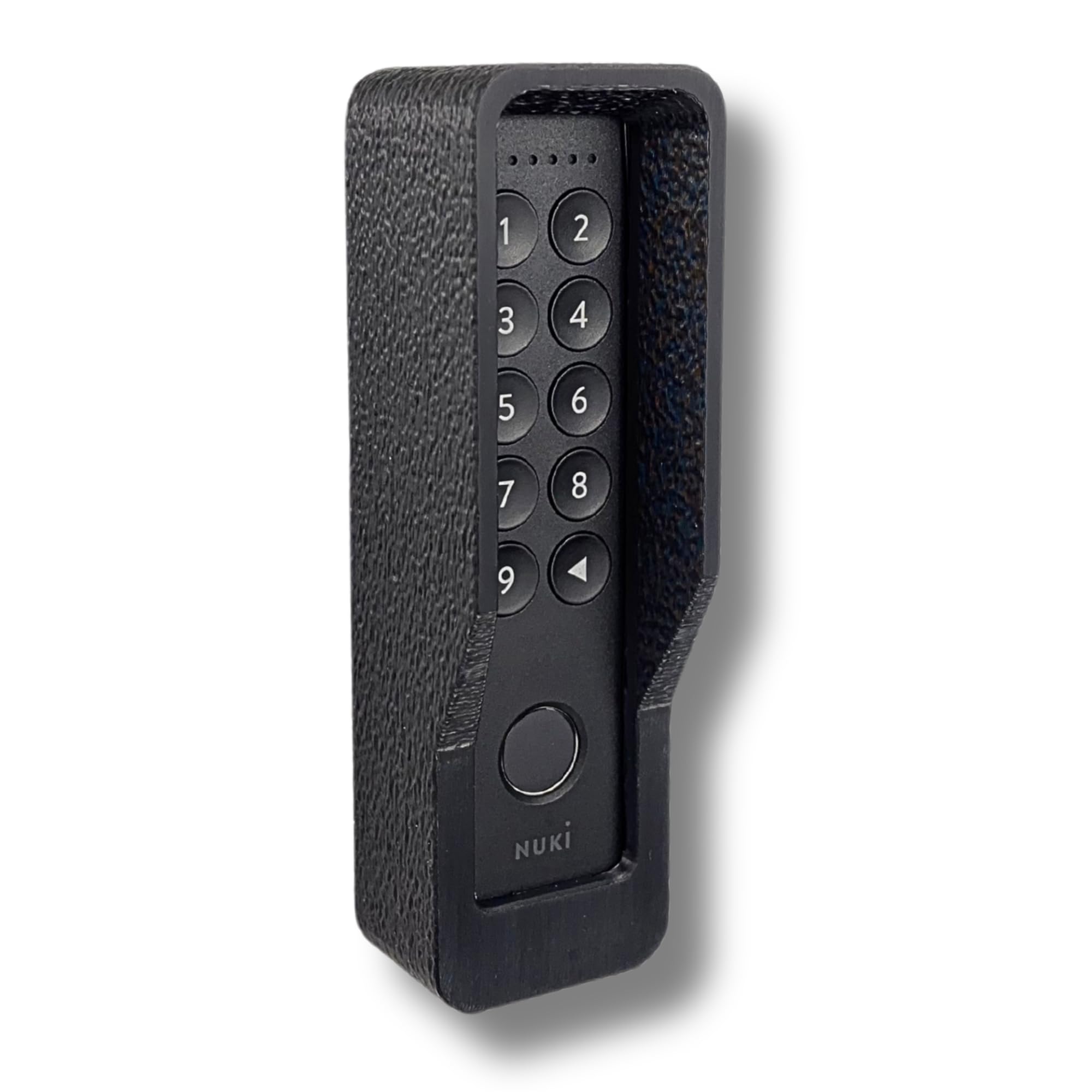 Wall Mount & Protective Cover Compatible with Nuki Keypad 2 and NFC - ASA UV Stable - Anti-Theft with Torx Stainless Steel Security Screw - Weather Protection - Black, Coarse Structure, with Roof