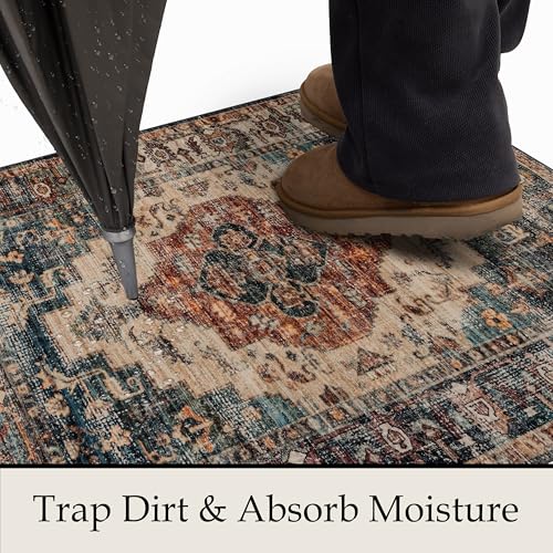 Image of Ruaruarug Washable Area Rug 8x10 for Living Room, Ultra Soft, Brown