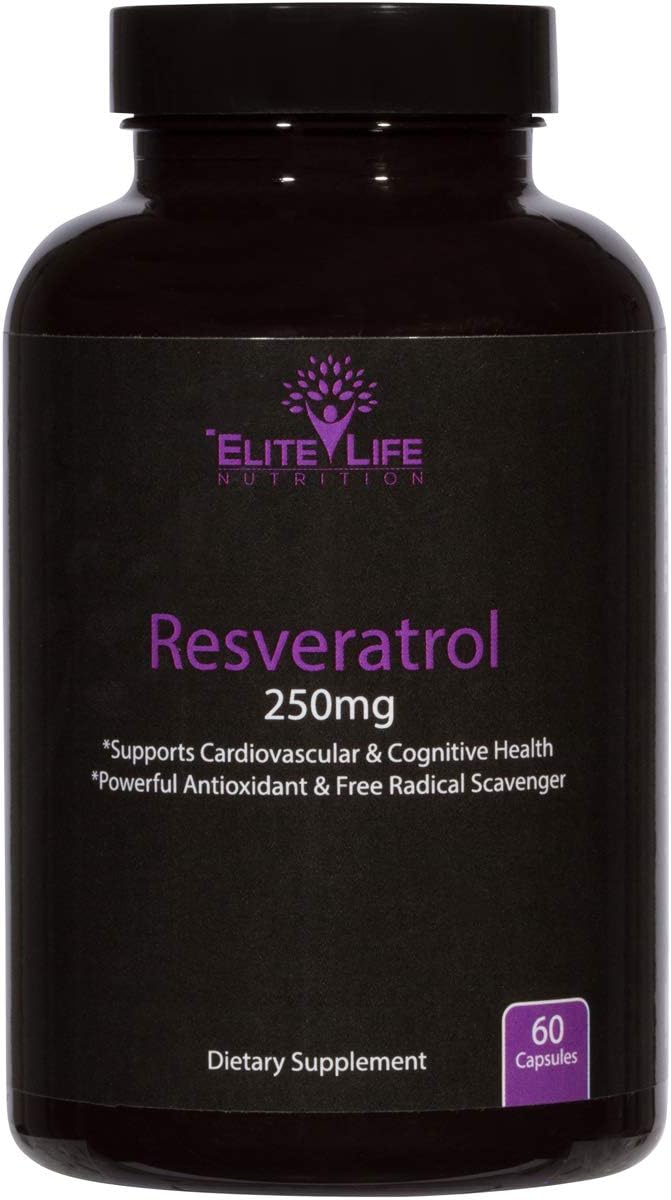 Pure Resveratrol 250mg - Trans-Resveratrol - Super Antioxidant For Men And Women - Supports Heart, Brain, And Immune System Health - Natural, Raw, And Premium Anti-Aging Supplement - 60 Vegan Capsules