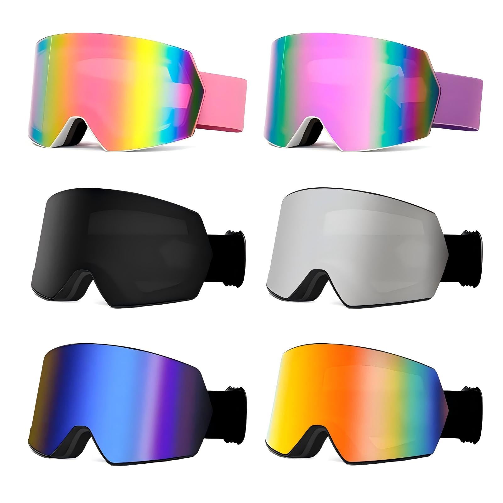 Lunettes de ski d'hiver en plein air, les hommes et les femmes peuvent porter des lunettes antibuée, coupe-vent et protection, peuvent porter des lunettes de ski pour la myopie, afin que les sports