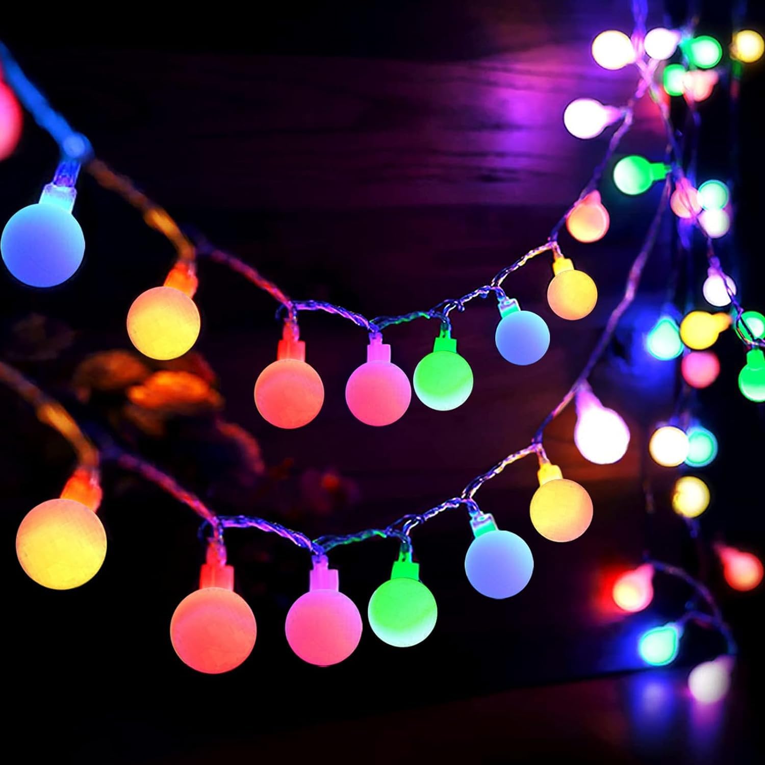 Party Propz Multicolor Led Ball Light for Decoration - 4m,14LED Light Ball, String Lights for Home Decoration, Led Lights for Home Decoration, RGB Light for Room-image-22