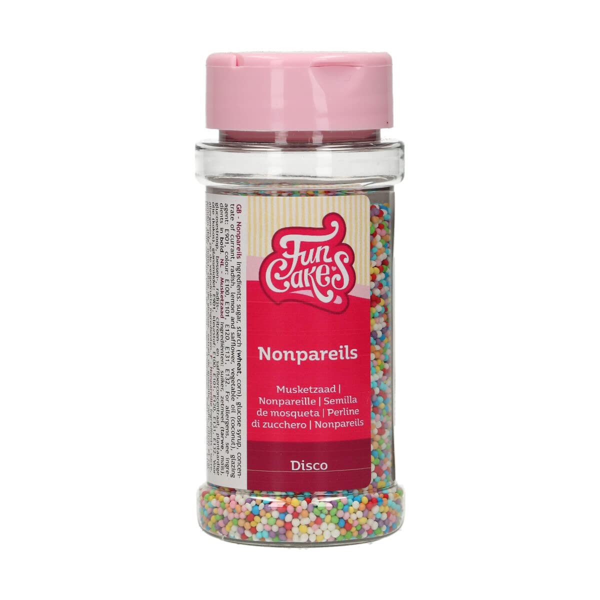 FunCakes Nonpareils Discomix: Cake Sprinkles, Great Taste, Perfect for Cake Decorating, Hundreds and Thousands Sprinkles. 80 g.