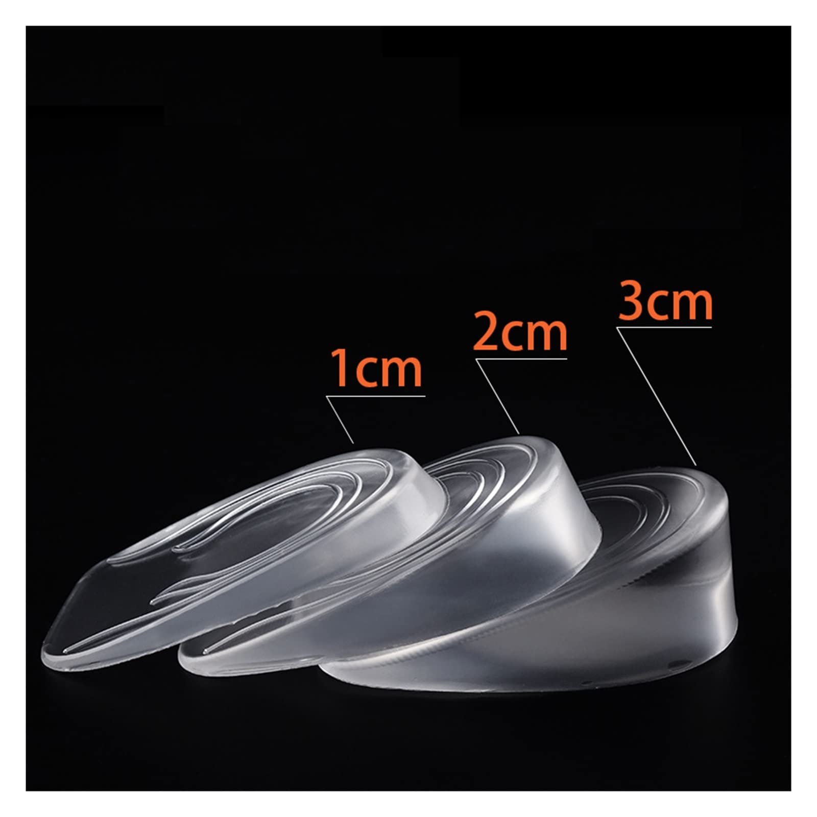 3 Pares/6 uds Plantilla de Aumento de Altura de Silicona Insertos de elevación de talón Zapato cojín elástico Unisex (Size : S Height 3cm)