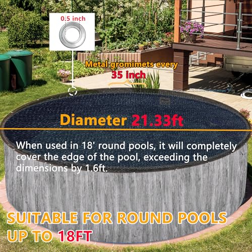 Image of Pool Leaf Net Cover for Above Ground Pool, Leaf Net Pool Cover 18 Ft Round Above Ground Winter Mesh Pool Covers for Inground Pools w /Grommets and Ropes Mesh Tarp for Catch Leaves, Black