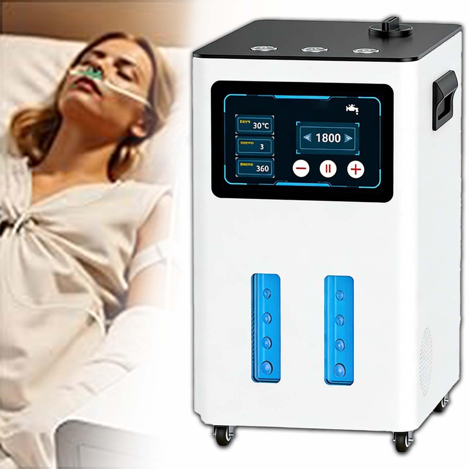 Aparat Do Inhalacji Wodorem, Inhalator Wodorowy Spe Pem, Wysoka Czystość 99,99%, Przepływ 900-4200 Ml/Min, Monitorowanie Tds, Zabezpieczenie Przed Przegrzaniem, Timer 0,5-6 Godz(White,900ml/min)
