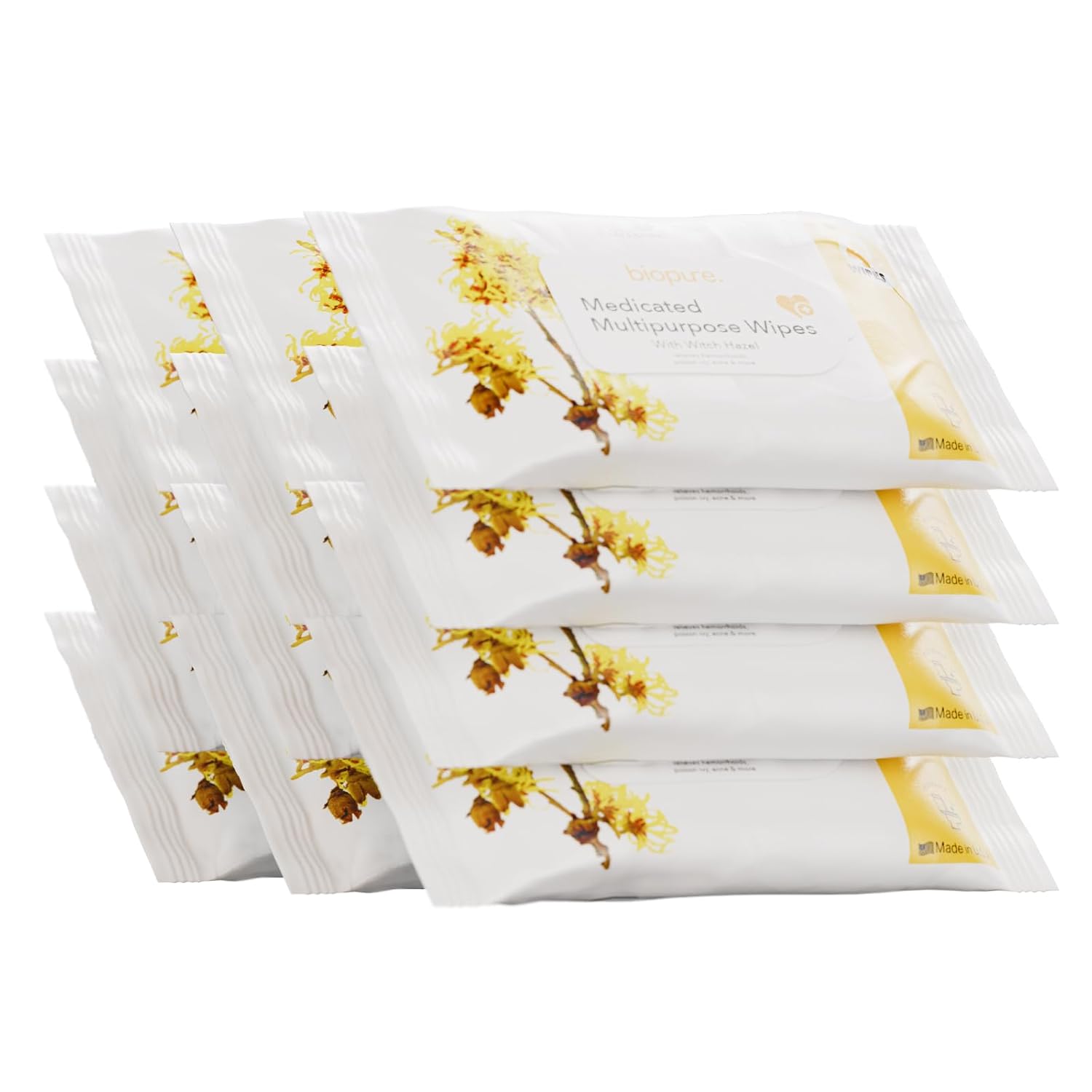 BIOPURE Witch Hazel Wipes with Aloe Vera, 576 medicated wipes