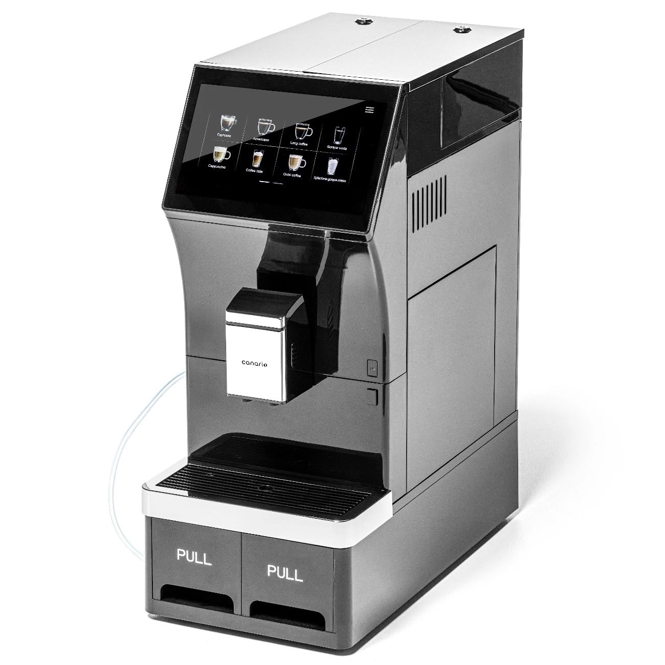 Canario Cafe CC701 Cafetera Totalmente Automática, Cafetera Profesional, Pantalla Táctil, Espumador de Leche Automático, Alto Rendimiento, para Bares, Restaurantes y Oficinas