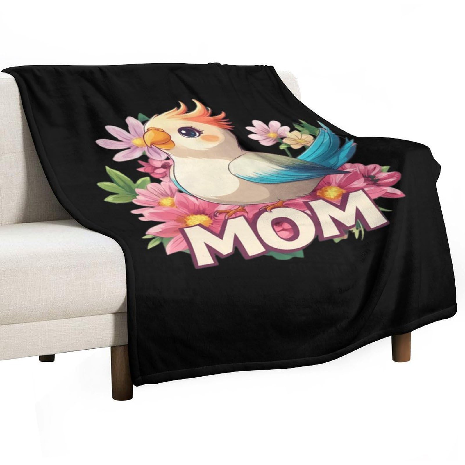 Cgsbngha Style Cockatiel-Mom-Bird Parrot Flannel Fleece Blanket Lightweight Soft Throw Blankets For Sofa Couch Bed Chair
