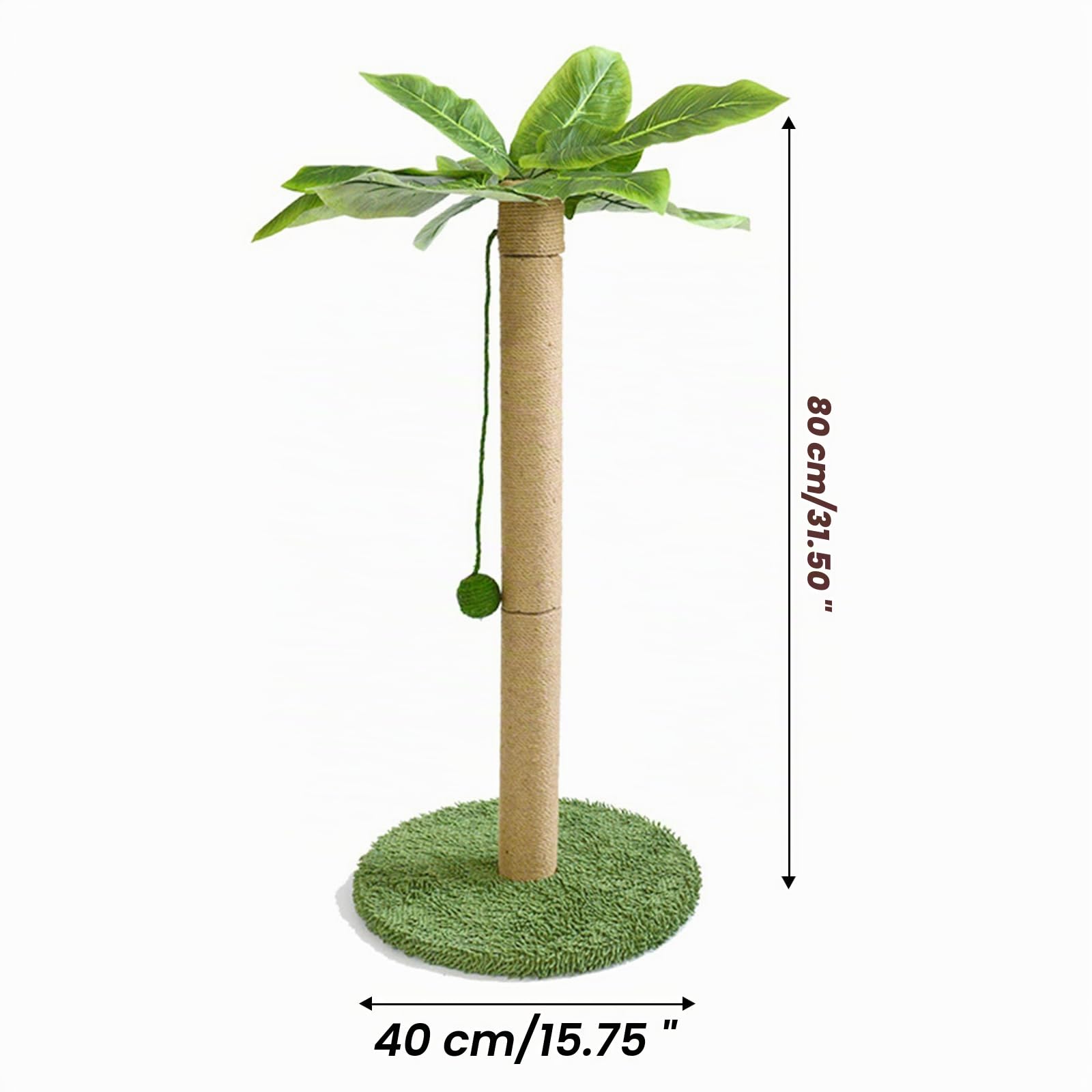 Rascador para gatos, columna rascadora con bola colgante, 80 cm de alto, cuerda de sisal de alta calidad para gatos de casa, protección de muebles y decoración del hogar
