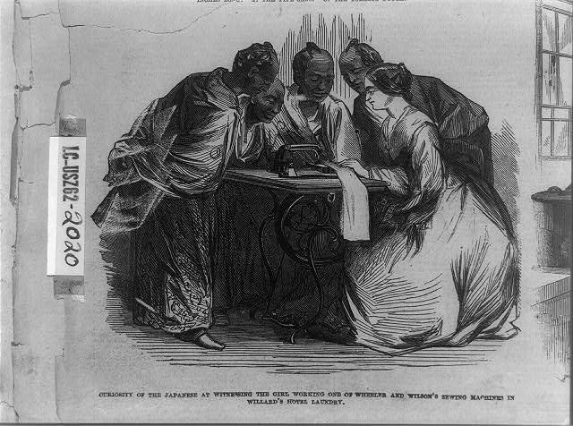 HistoricalFindings Photo: Girl Working one of The Wheeler and Wilson's Sewing Machines, Willard's Hotel