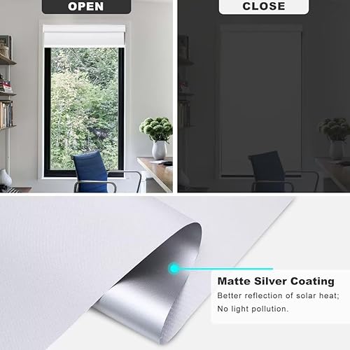 Miniatura 5 de Changshade JZROL35WT72Z - Persianas enrollables sin cordón para oscurecer la habitación con cenefa de casete de fácil instalación protección UV