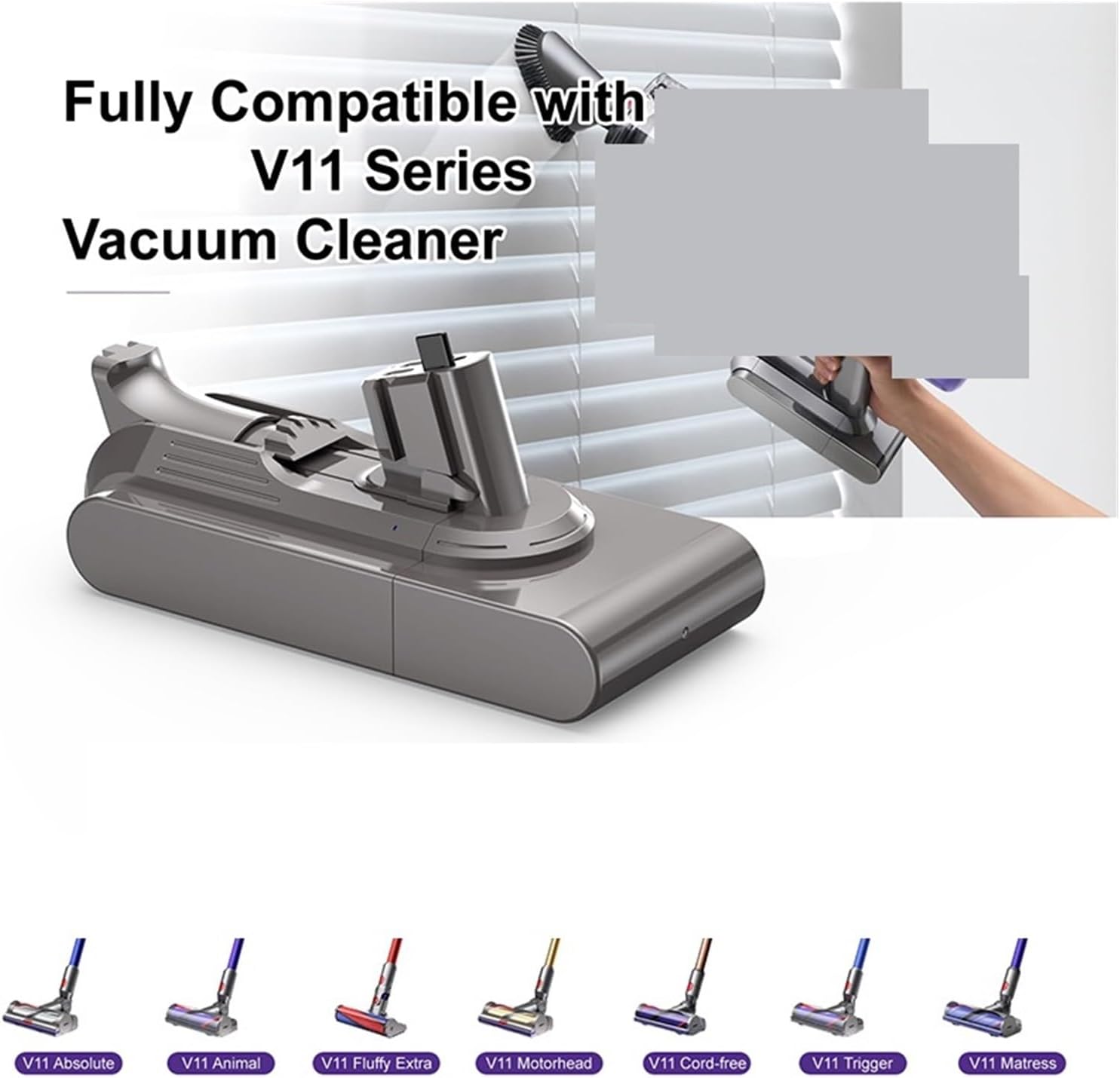 Replacement Battery, Compatible For Dyson V11 SV15 SV16 SV17 SV18 SV22, Vacuum Cleaner Clip-on Version(V11-9800mAh-2PCS)