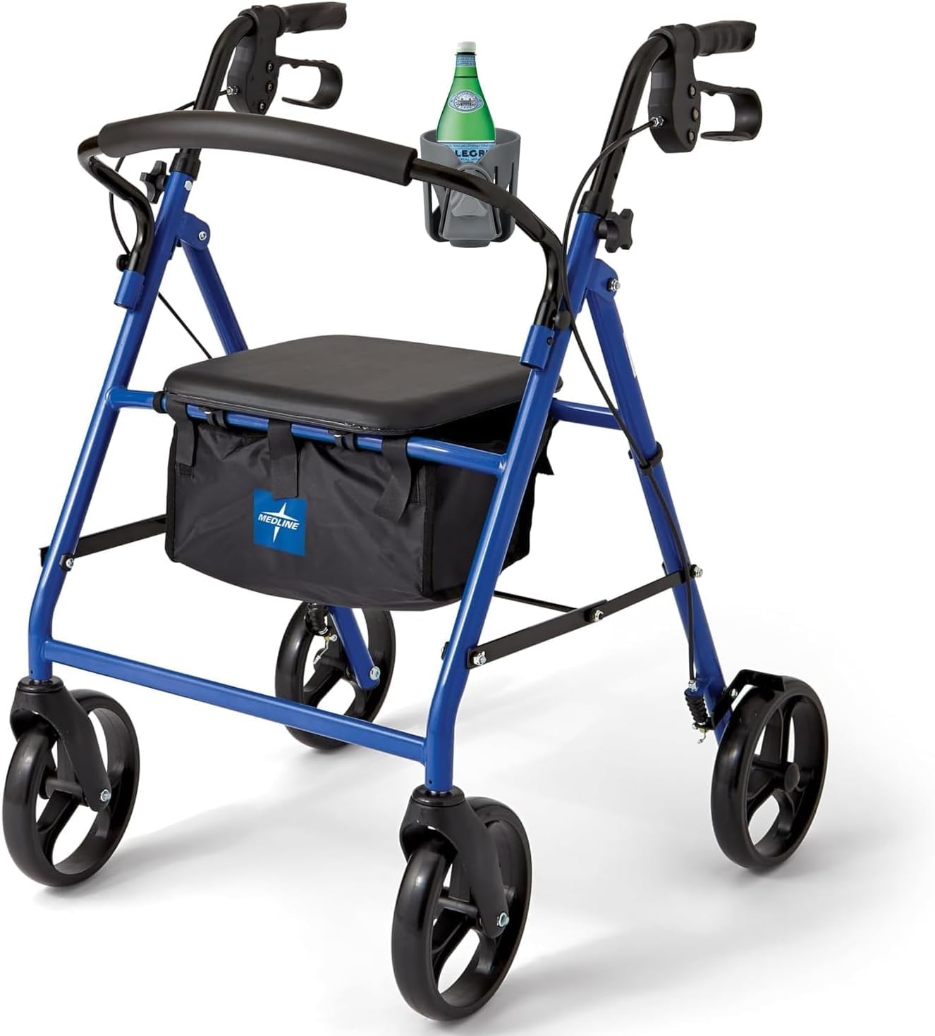 Neuer Getränkehalter, passend für die meisten Rollatoren, Medline usw. (Maximale Griffbreite 1,7 Zoll). Starker, sicherer Sitz. 360 Grad drehbar. Anti-Shake (Grau)